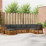 vidaXL Ensemble de canapés d'extérieur 8 Pièces Naturel et Anthracite