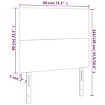 vidaXL Tête de lit à LED Gris clair 80x5x118/128 cm Velours