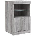 vidaXL Buffet avec lumières LED sonoma gris 123x37x67 cm