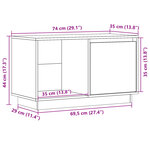 vidaXL Meuble TV Marron miel 74x35x44 cm Bois de pin massif