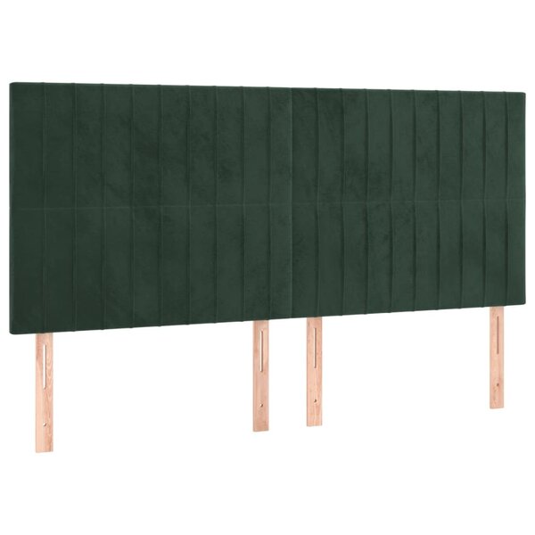 vidaXL Têtes de lit 4 Pièces Vert foncé 90x5x78/88 cm Velours