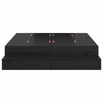 vidaXL Cadre de lit avec rangement Chêne noir 140 cm Bois d'ingénierie