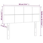 vidaXL Tête de lit Gris clair 90x5x78/88 cm Velours