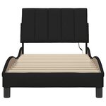 vidaXL Cadre de lit sans matelas Hanko noir 90x190 cm tissu