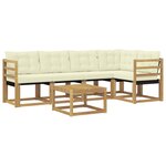 vidaXL Ensemble de canapés d'extérieur 6 pc Blanc et crème