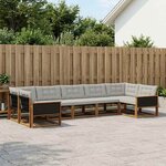 vidaXL Ensemble de canapés d'extérieur 7 Pièces Naturel et gris clair
