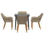 vidaXL Ensemble de salle à manger de jardin 5 pièces en poly rattan beige