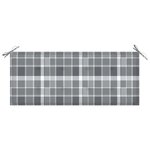 vidaXL Banc Batavia avec coussin à carreaux gris 120 cm Bois de teck