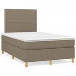 vidaXL Sommier à lattes de lit avec matelas taupe 120x190 cm tissu