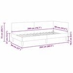 vidaXL Cadre de lit d'angle Autre avec tête de lit Taupe 90 x 200 cm