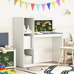 vidaXL Bureau tableau noir Blanc et Gris 120 x 45 x 118 5 cm