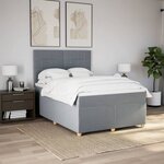 vidaXL Sommier à lattes de lit avec matelas Gris clair 140x190cm Tissu