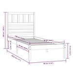vidaXL Cadre de lit 90x190 cm simple bois massif de pin