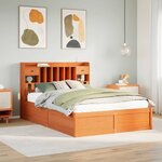vidaXL Cadre de lit sans matelas cire marron 160x200cm bois pin massif