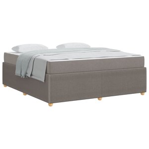 vidaXL Cadre de lit avec matelas Taupe 180 x 200 cm tissu