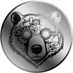 Pièce de monnaie en Platine 12 Dollars g 0.031 (1/1000 oz) Millésime 2026 STEAMPUNK BLACK BEAR 1/1000 (PRÉCOMMANDE)