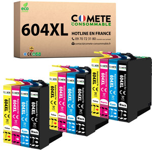 12 Cartouches 604 XL Epson Compatibles Comete, Entreprise Française