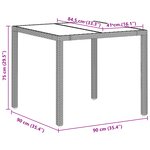 Ensemble de salle à manger de jardin 3 pièces avec coussins Gris clair Poly Rattan