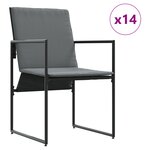 vidaXL Ensemble de salle à manger de jardin de 19 pièces avec coussins en acier et textilène