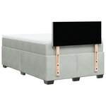 vidaXL Sommier à lattes de lit et matelas Gris clair 120x200cm Velours