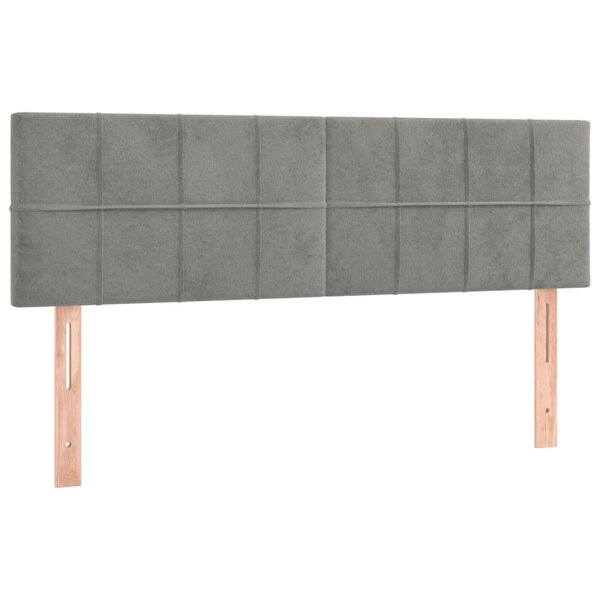 vidaXL Têtes de lit 2 Pièces Gris clair 72x5x78/88 cm Velours