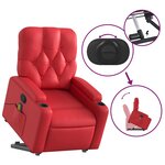 vidaXL Fauteuil inclinable de massage Rouge Similicuir