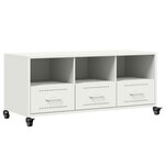 vidaXL Meuble TV blanc 100 5x39x43 5 cm acier