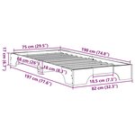 vidaXL Cadre de lit Marron cire 75 x 190 cm Bois massif en pin