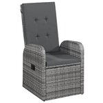 vidaXL Ensemble de salle à manger de jardin et coussins 7 Pièces Gris