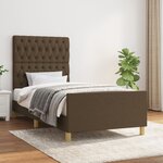 vidaXL Cadre de lit avec tête de lit marron foncé 100x200 cm Tissu