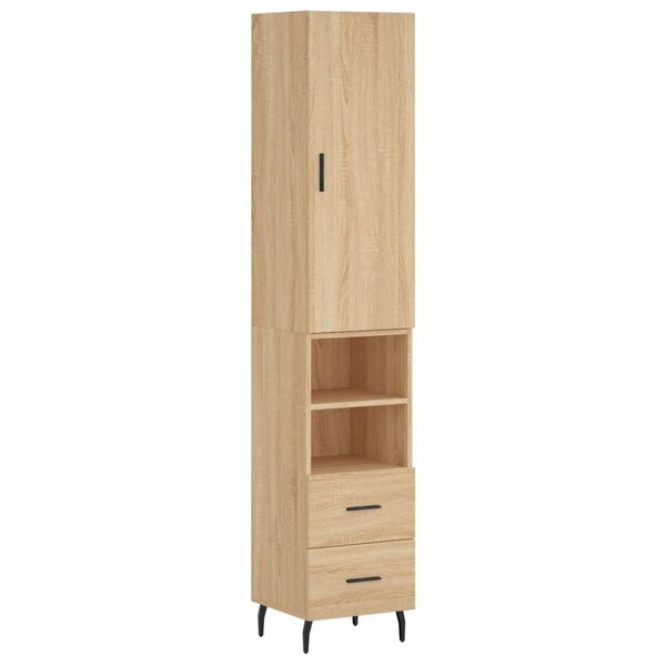 vidaXL Buffet haut Chêne sonoma 34 5x34x180 cm Bois d'ingénierie