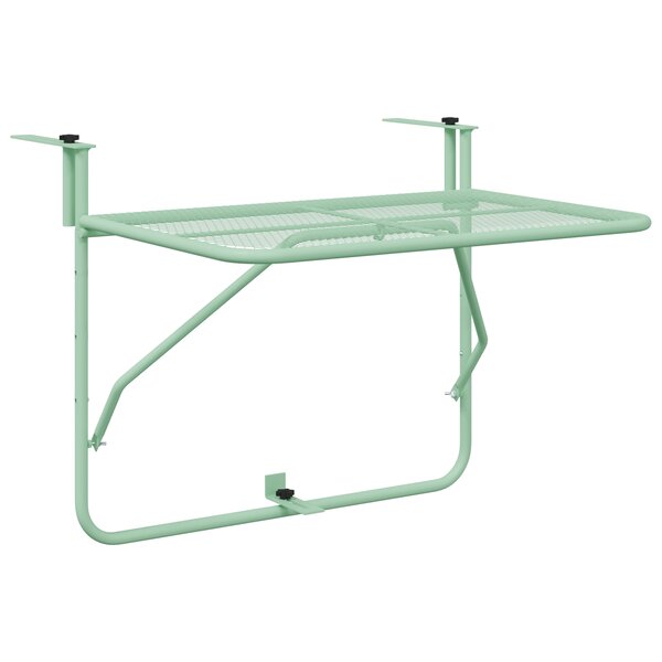 vidaXL Table suspendue de balcon - Vert menthe  60x40 cm  acier
