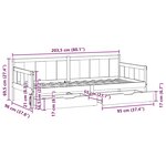 vidaXL Lit de jour avec tiroirs sans matelas 90x200 cm bois massif