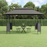 vidaXL Belvédère avec toit anthracite 400x300x270 cm acier