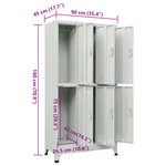 vidaXL Armoire à casier avec 6 compartiments Acier 90x45x180 cm Gris