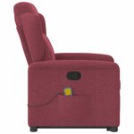 vidaXL Fauteuil inclinable de massage Rouge bordeaux Tissu