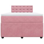 vidaXL Sommier à lattes de lit avec matelas Rose 120x200 cm Velours