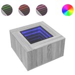 vidaXL Table basse avec LED sonoma gris 60x60x40 cm bois d'ingénierie