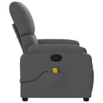 vidaXL Fauteuil de massage inclinable gris foncé tissu