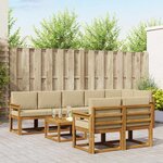vidaXL Ensemble de canapés d'extérieur 9 pc Naturel et Beige