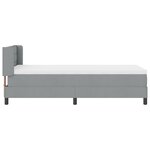 vidaXL Lit Box Spring avec matelas gris clair  90 x 200 cm  en tissu.