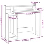 vidaXL Bureau et lumières LED Chêne brun 97x45x90 cm Bois d'ingénierie