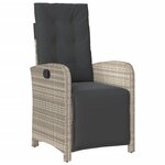 vidaXL Ensemble à manger de jardin et coussins 7 Pièces gris clair rotin