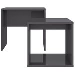 vidaXL Ensemble de table basse Gris brillant Bois d'ingénierie