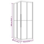 vidaXL Cabine de douche ESG dépoli 80x70x180 cm Noir