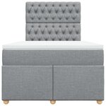 vidaXL Sommier à lattes de lit avec matelas Gris clair 120x200cm Tissu