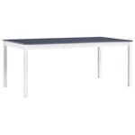 vidaXL Table à manger Blanc et gris 180x90x73 cm Bois de pin