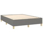 vidaXL Sommier à lattes de lit et matelas et LED Gris foncé 140x190 cm