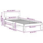 vidaXL Cadre de lit avec tête de lit marron ciré 80x200 cm en bois de pin massif