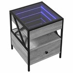 vidaXL Table basse avec LED Infinity sonoma gris 40x40x51 cm